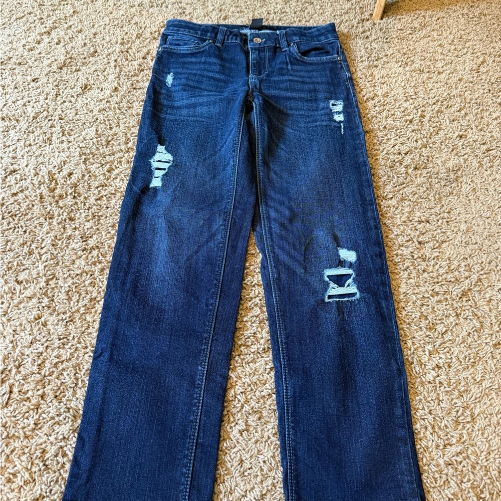 White House Black Market Distressed Blue Jeans